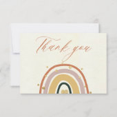 レインボーボホーベイビーシャワーサンキューカード 招待状 (正面)