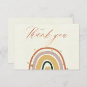 レインボーボホーベイビーシャワーサンキューカード 招待状 (正面/裏面)