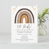 レインボーボーアニマルプリントベビーシャワー 招待状 (スタンド正面)