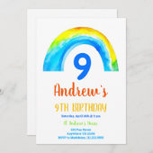 レインボーボーイズ9歳の誕生日 招待状 (正面/裏面)