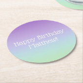 レインボーボーイバースデーパーティー ラウンドペーパーコースター (アングル)