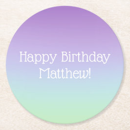 レインボーボーイバースデーパーティー ラウンドペーパーコースター