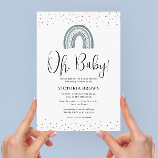 レインボーボーイベビーシャワー招待状 招待状