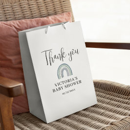 レインボーボーイベビーシャワー ミディアムペーパーバッグ