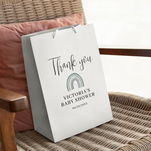 レインボーボーイベビーシャワー ミディアムペーパーバッグ