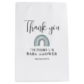 レインボーボーイベビーシャワー ミディアムペーパーバッグ (正面)