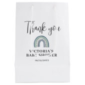 レインボーボーイベビーシャワー ミディアムペーパーバッグ (裏面)