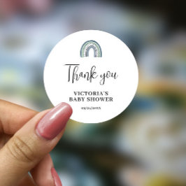 レインボーボーイベビーシャワー ラウンドシール