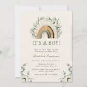 レインボーボーイベビーシャワー 招待状 (正面)