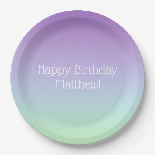レインボーボーイ誕生日パーティー ペーパープレート (正面)