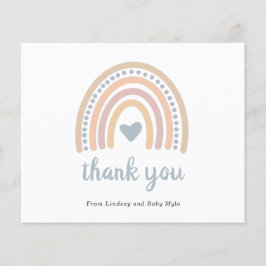 レインボーボーバジェットベビーシャワーサンキューカード