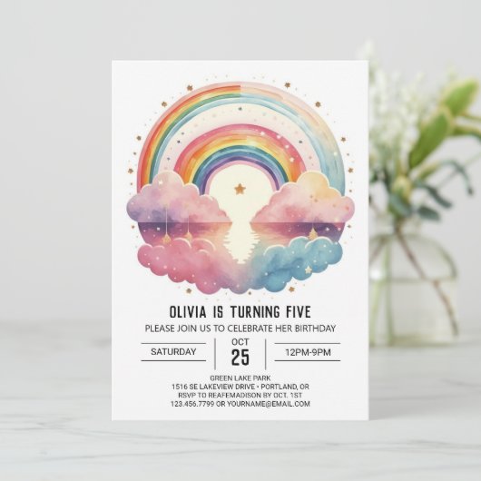レインボーボーホクラウドガール誕生日 招待状 (スタンド正面)