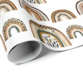 レインボーボーホパターン誕生日 ラッピングペーパー (ロールコーナー)