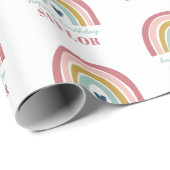 レインボーボーホピンクブルー誕生日 ラッピングペーパー (ロールコーナー)