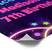 レインボーボーリングバースデーパーティーウェルカムサイン ポスター (角)