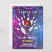 レインボーボーリング誕生日招待状 招待状 (正面)