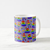 🦇🌈 レインボーボーンズ&スターズ コーヒーマグカップ (正面右)