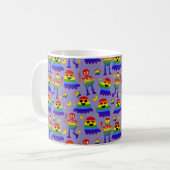 🦇🌈 レインボーボーンズ&スターズ コーヒーマグカップ (正面左)