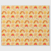 レインボーボー誕生日ベビーシャワー男女兼用 ラッピングペーパー (フラット)