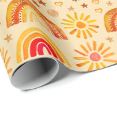 レインボーボー誕生日ベビーシャワー男女兼用 ラッピングペーパー (ロールコーナー)