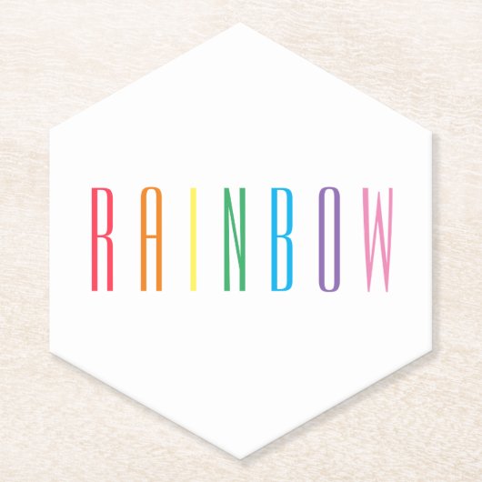 レインボーポインティ六角紙コースター ペーパーコースター (正面)