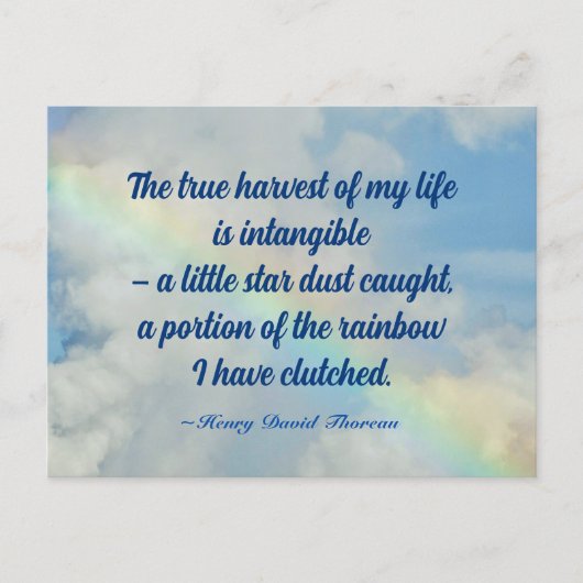 レインボーポエトリーエマーソン信仰引用文写真 ポストカード (正面)