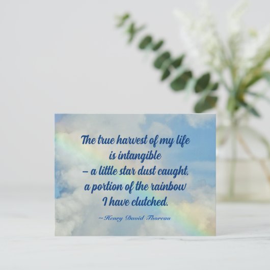 レインボーポエトリーエマーソン信仰引用文写真 ポストカード (スタンド正面)