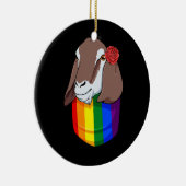 レインボーポケットヤギQカワイトアニマルゲイプライド セラミックオーナメント (右)