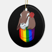レインボーポケットヤギQカワイトアニマルゲイプライド セラミックオーナメント (左)