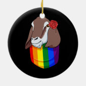 レインボーポケットヤギQカワイトアニマルゲイプライド セラミックオーナメント (裏面)