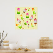 レインボーポスキュートなフードアート ポスター (キッチン)