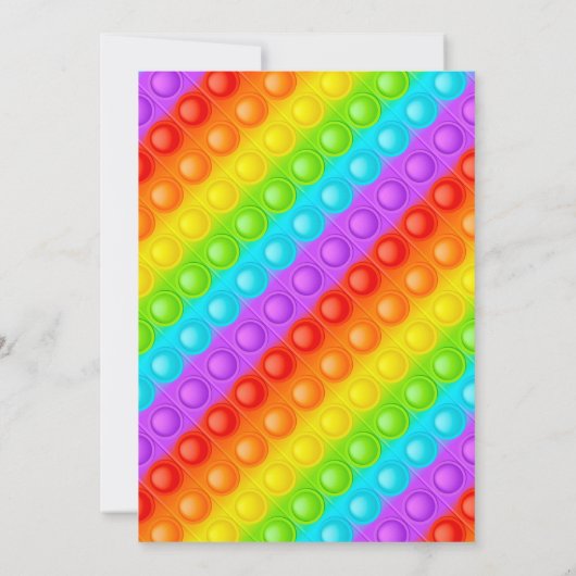 レインボーポップイット じっと玩具 バースデーパーティー サンキューカード (裏面)