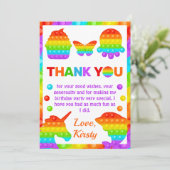 レインボーポップイット じっと玩具 バースデーパーティー サンキューカード (スタンド正面)