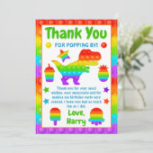 レインボーポップイット じっと玩具 バースデーパーティー サンキューカード (スタンド正面)