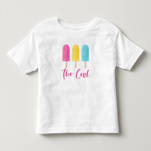 レインボーポップツークールサマー2歳の誕生日 トドラーTシャツ (正面)