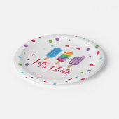 レインボーポップ・アートのアイスレッツチルサマー誕生日 ペーパープレート (アングル)