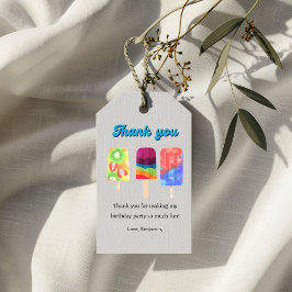 レインボーポップ・アートのアイス感謝していバイ誕生日 ギフトタグ