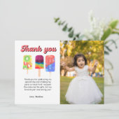 レインボーポップ・アートのアイス第2誕生日サンキューカード 案内状 (スタンド正面)