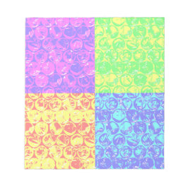 レインボーポップ・アートのアートバブルラップ ノートパッド