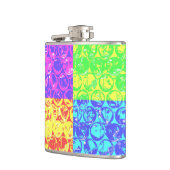 レインボーポップ・アートのアートバブルラップ フラスク (左)