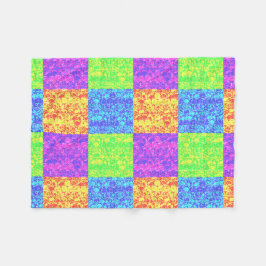 レインボーポップ・アートのアートバブルラップ フリースブランケット