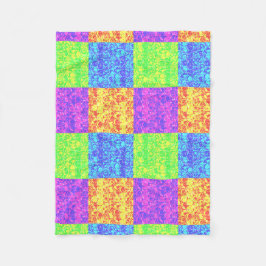 レインボーポップ・アートのアートバブルラップ フリースブランケット