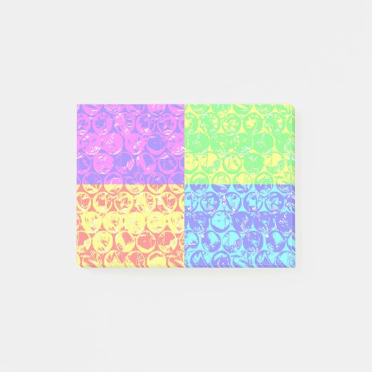 レインボーポップ・アートのアートバブルラップ ポストイット (正面)