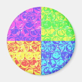 レインボーポップ・アートのアートバブルラップ マグネット
