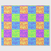 レインボーポップ・アートのアートバブルラップ ラッピングペーパー (フラット)