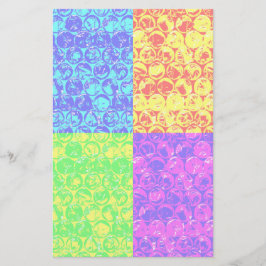 レインボーポップ・アートのアートバブルラップ 便箋