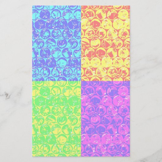 レインボーポップ・アートのアートバブルラップ 便箋 (正面)