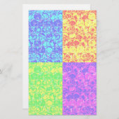 レインボーポップ・アートのアートバブルラップ 便箋 (正面/裏面)