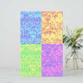 レインボーポップ・アートのアートバブルラップ 便箋 (スタンド正面)