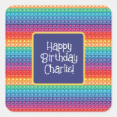 レインボーポップ・アートのイットおもちゃのパタパーソナライズされたーン スクエアシール (正面)